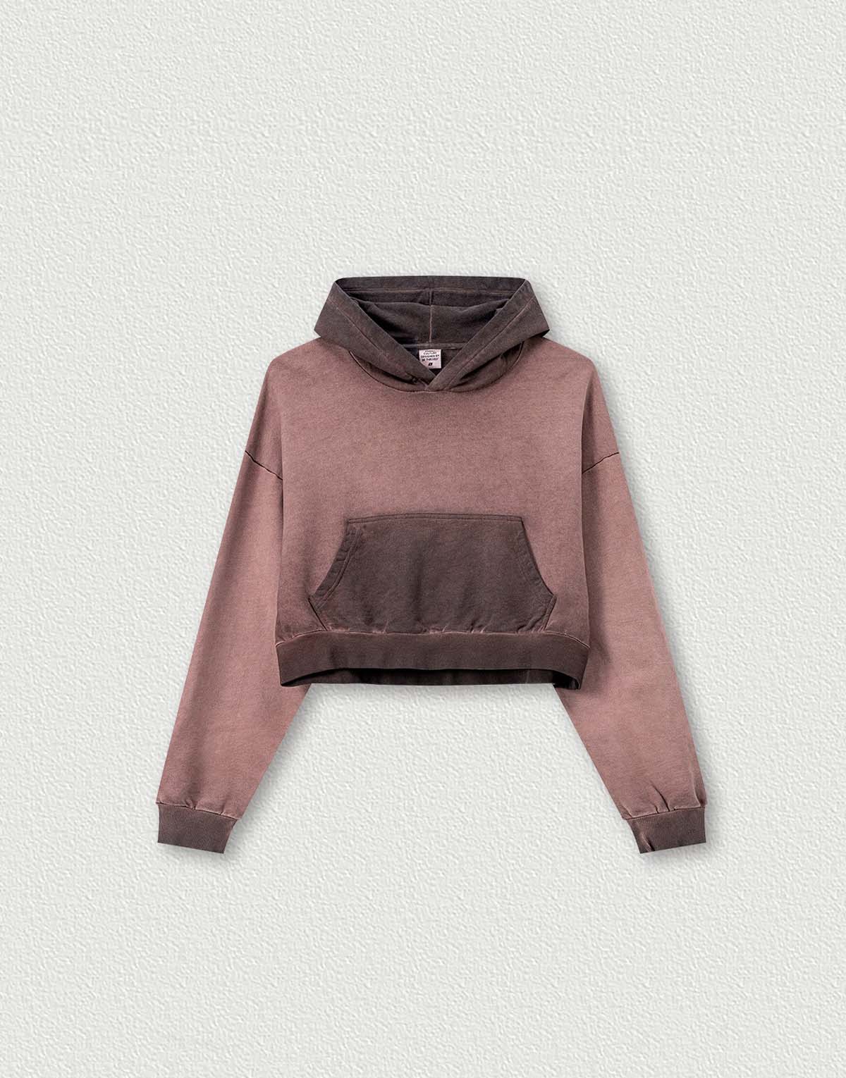 Women's Short Trendy Color-Block Hoodie-wh282-2